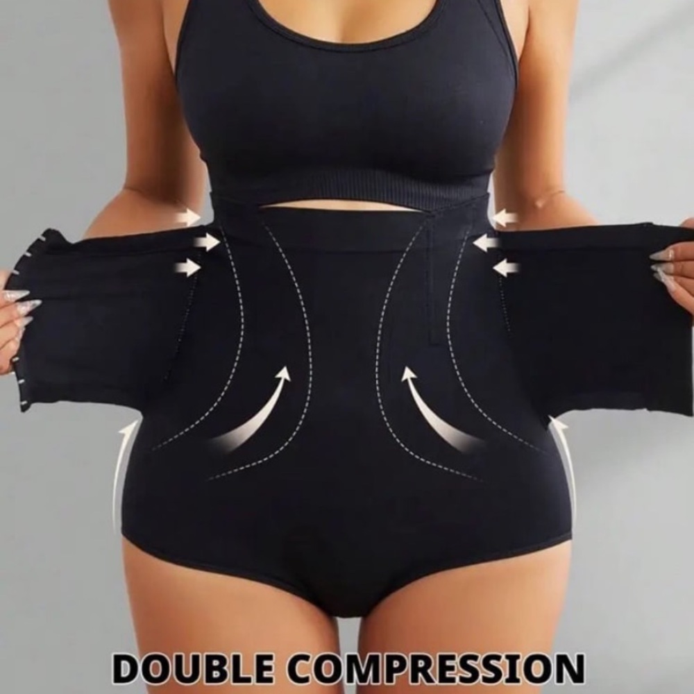 New! Women Black Shaping Panties with Front Buttons for Tummy Control. Size: XL